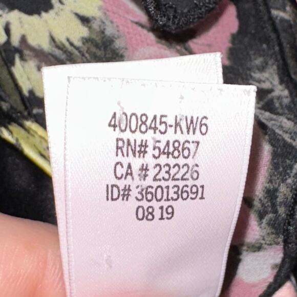 Victorias Secret Satin Black Rose Ruffle Strap Sleep Cami Tank Top Size Medium - Picture 7 of 12